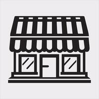Clean Line Art Shop Store Icon Silhouette for Websites vector