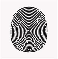 Minimalist Biometric Fingerprint Silhouette on White for Identity Design vector
