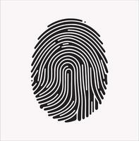 Clean Biometric Fingerprint Silhouette on Plain White Background vector