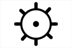 Ship steering wheel a icon design vector