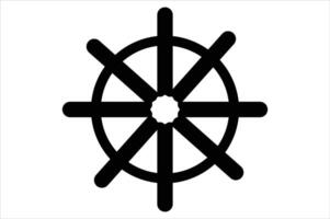 Ship steering wheel a icon design vector