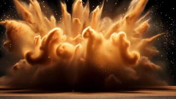 A dust explosion in earthy tones, dynamic spread and realistic texture. video