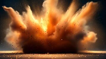 A dust explosion in earthy tones, dynamic spread and realistic texture. video
