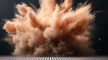 A dust explosion in earthy tones, dynamic spread and realistic texture. video