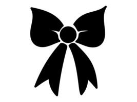 Black Silhouette of a Bow Isolated on White Background. Concept of Ribbon Decoration, Minimalist Style, Festive Design, gift bows, festive elements, holiday. Print, Icon, Design Element vector
