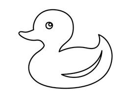 Black outline of a rubber duck isolated on a white background vector