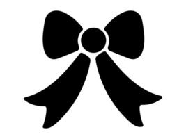 Black Silhouette of a Bow Isolated on White Background. Concept of Ribbon Decoration, Minimalist Style, Festive Design, gift bows, festive elements, holiday. Print, Icon, Design Element. Pictogram vector