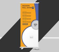 Creative business roll up banner template design vector
