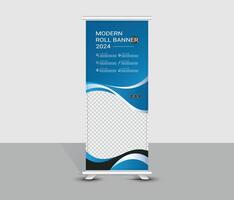 modern abstract roll up banner template design vector
