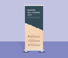Modern roll up banner design for business, text, cover, background vector