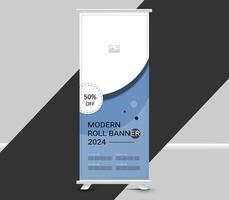 Abstract roll up banner template design vector