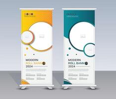 Modern roll up banner design template, stand banner design, pull banner vector