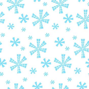 azul geométrico copo de nieve modelo en blanco antecedentes vector