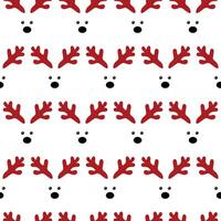 Festive Reindeer Antler and Nose Pattern on White Background vector