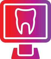 A computer monitor with a tooth on it vector
