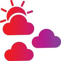 The sun is shining on a cloud and two clouds vector