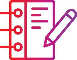 A notebook with a pen and a pen icon vector