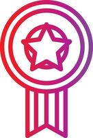 A purple star with a ribbon around it vector