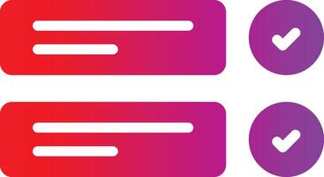 Two red and purple check boxes with a check mark vector