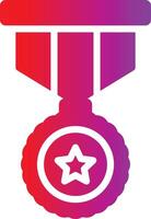 A red and purple medal with a star on it vector