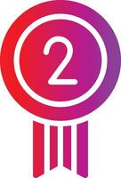 The number two award badge icon vector