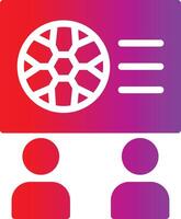 A red and purple icon with two people vector