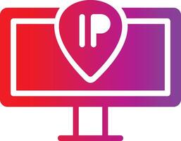 The ip address icon is shown on a computer monitor vector