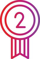 A purple and red ribbon with the number two on it vector