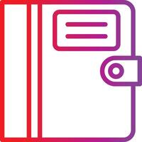 A purple and red notebook icon vector