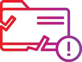 A folder with a check mark and a red circle vector