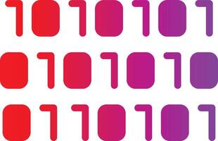 Binary code, red and purple vector