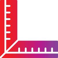 A red and purple ruler icon vector