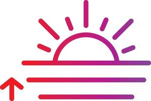 Sunrise icon with an arrow pointing up vector