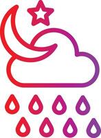 A cloud with rain and stars vector