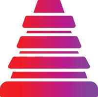 A pyramid shaped icon with red and purple colors vector