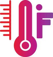 A thermometer with a red and purple background vector