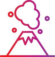 A volcano icon with smoke coming out of it vector
