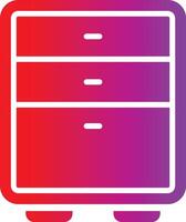 A red and purple file cabinet icon vector