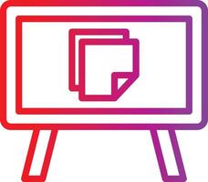 A red and purple icon of a computer screen vector