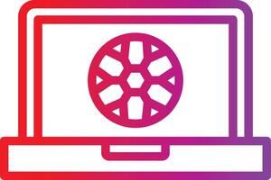 A laptop with a red and purple icon vector