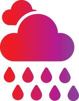 A purple cloud with rain drops and a red cloud vector