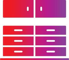 A red and purple drawer with a white background vector