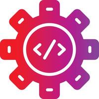 A gearwheel with a code symbol on it vector
