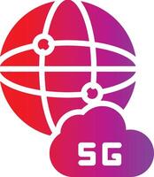 The logo for 5g with a cloud and a globe vector