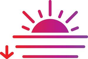 A red and purple sun icon with a white background vector