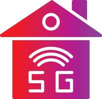 The 5g logo is shown in a red house vector