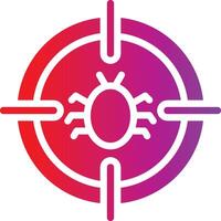 A red and purple logo with a spider in the center vector