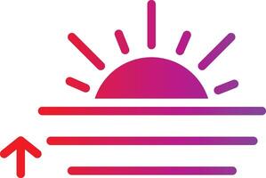 Sunrise icon with an arrow pointing up vector