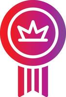 A red and purple ribbon with a crown on it vector