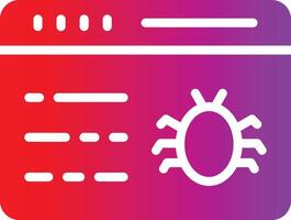 A red and purple icon with a spider on it vector